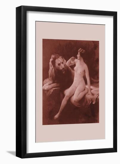 Nude with a Lion-Emile Tabary-Framed Art Print