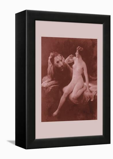 Nude with a Lion-Emile Tabary-Framed Stretched Canvas