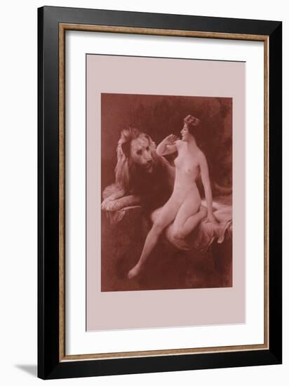 Nude with a Lion-Emile Tabary-Framed Art Print