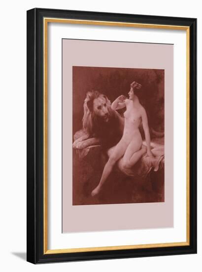 Nude with a Lion-Emile Tabary-Framed Art Print