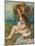 Nude with a Straw Hat Beside the Sea, 1892-Pierre-Auguste Renoir-Mounted Giclee Print