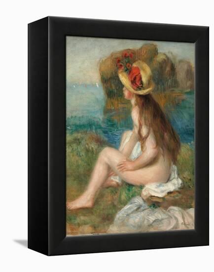 Nude with a Straw Hat Beside the Sea, 1892-Pierre-Auguste Renoir-Framed Premier Image Canvas
