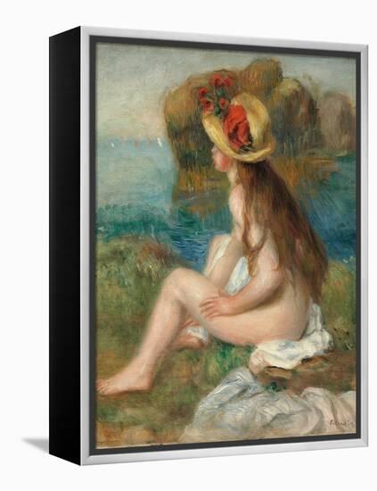 Nude with a Straw Hat Beside the Sea, 1892-Pierre-Auguste Renoir-Framed Premier Image Canvas