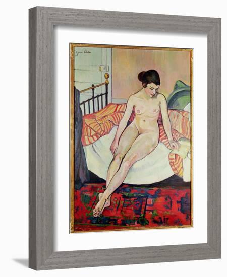 Nude with a Striped Blanket, 1922-Suzanne Valadon-Framed Giclee Print