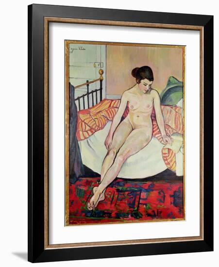 Nude with a Striped Blanket, 1922-Suzanne Valadon-Framed Giclee Print