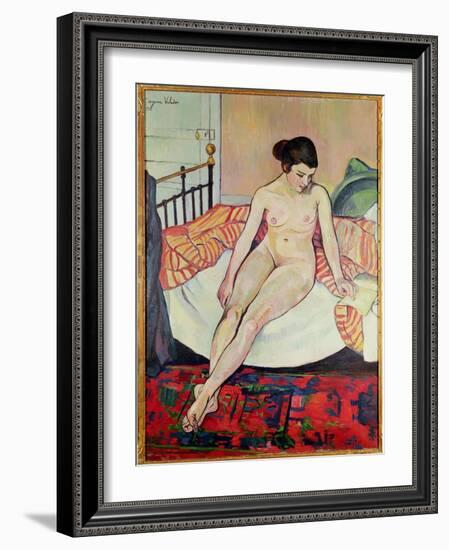 Nude with a Striped Blanket, 1922-Suzanne Valadon-Framed Giclee Print