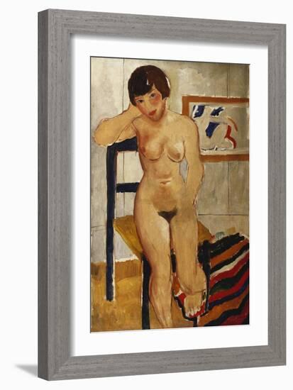 Nude with a Striped Rug, Meraud Guinness, 1928-Christopher Wood-Framed Giclee Print