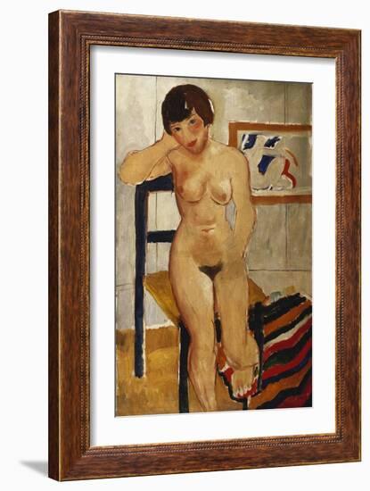 Nude with a Striped Rug, Meraud Guinness, 1928-Christopher Wood-Framed Giclee Print