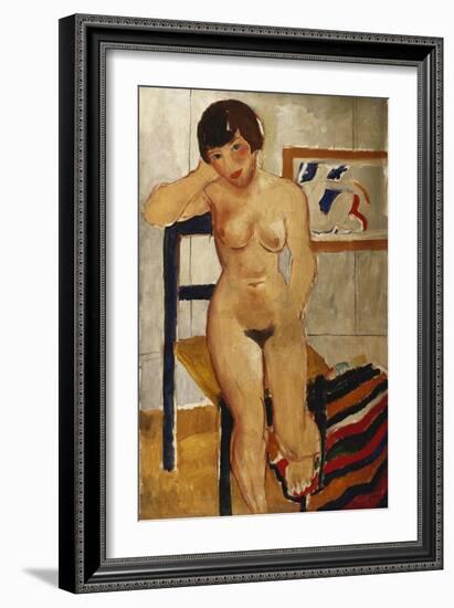 Nude with a Striped Rug, Meraud Guinness, 1928-Christopher Wood-Framed Giclee Print