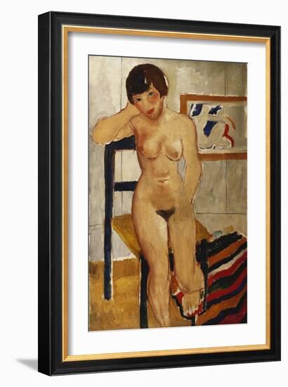 Nude with a Striped Rug, Meraud Guinness, 1928-Christopher Wood-Framed Giclee Print