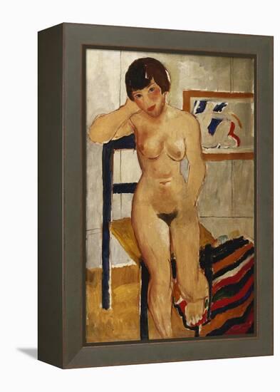 Nude with a Striped Rug, Meraud Guinness, 1928-Christopher Wood-Framed Premier Image Canvas
