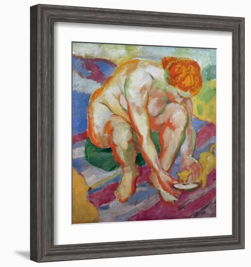 Nude with cat 1910-Franz Marc-Framed Giclee Print