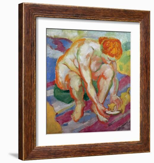 Nude with cat 1910-Franz Marc-Framed Giclee Print