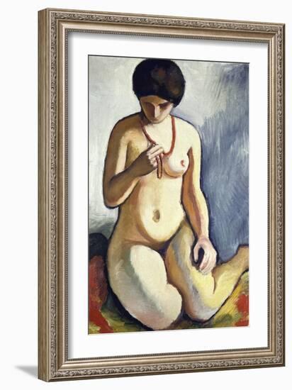 Nude with Coral Necklace, 1910-Auguste Macke-Framed Giclee Print