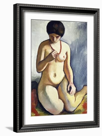 Nude with Coral Necklace, 1910-Auguste Macke-Framed Giclee Print