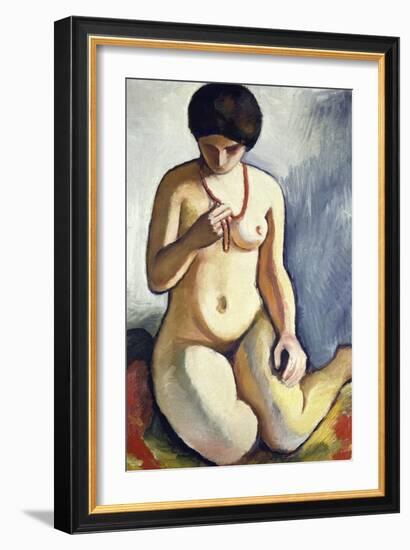 Nude with Coral Necklace, 1910-Auguste Macke-Framed Giclee Print