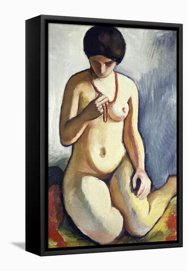 Nude with Coral Necklace, 1910-Auguste Macke-Framed Premier Image Canvas