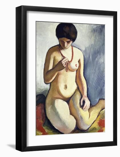 Nude with Coral Necklace-Auguste Macke-Framed Giclee Print