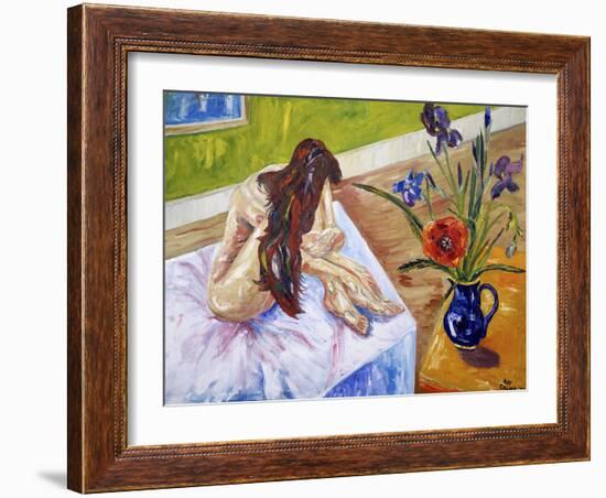 Nude with Flowers-Sir Roy Calne-Framed Giclee Print