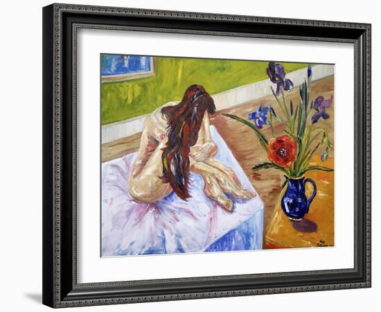 Nude with Flowers-Sir Roy Calne-Framed Giclee Print
