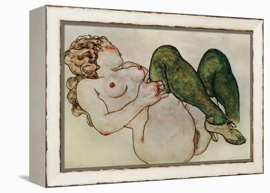 Nude with Green Stockings, 1918-Egon Schiele-Framed Premier Image Canvas