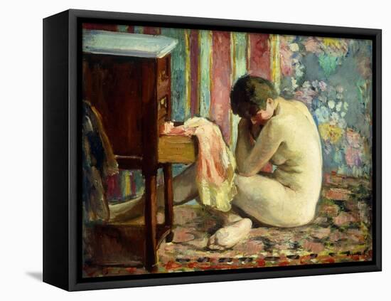 Nude with Pink Shirt; Nu a La Chemise Rose, 1926-Henri Lebasque-Framed Premier Image Canvas