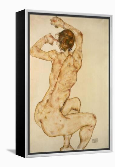 Nude with raised Arms Akt mit erhobenen Armen Gouache and pencil.Signed and dated, lower right,1915-Egon Schiele-Framed Premier Image Canvas