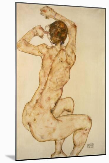 Nude with raised Arms Akt mit erhobenen Armen Gouache and pencil.Signed and dated, lower right,1915-Egon Schiele-Mounted Giclee Print