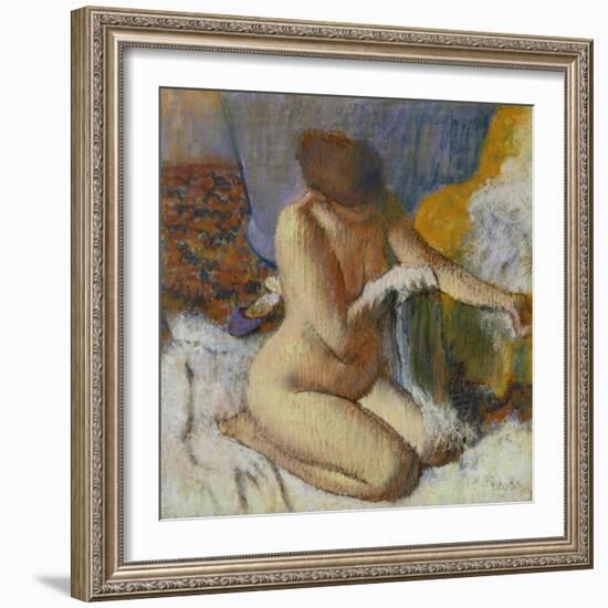 Nude Woman after the Bath-Edgar Degas-Framed Giclee Print