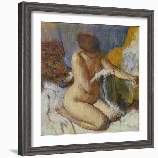 Nude Woman after the Bath-Edgar Degas-Framed Giclee Print