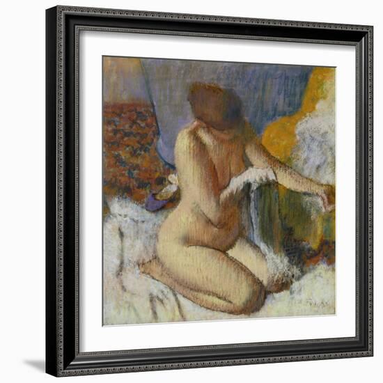 Nude Woman after the Bath-Edgar Degas-Framed Giclee Print