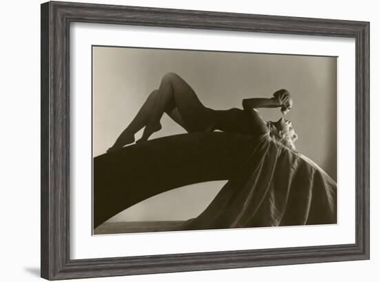 Nude Woman Communing with Skull-null-Framed Art Print