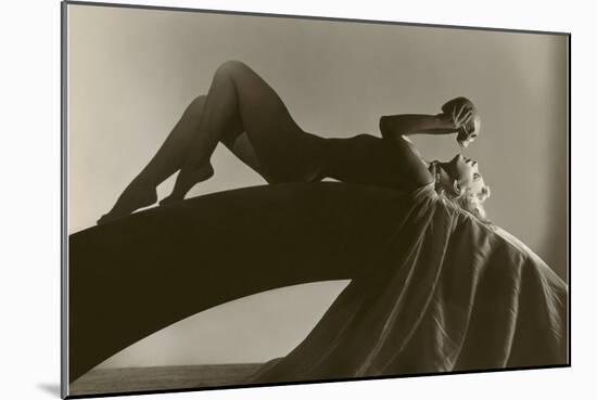 Nude Woman Communing with Skull-null-Mounted Art Print