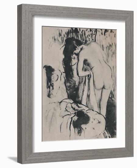 'Nude Woman Dressing', c. 1890, (1946)-Edgar Degas-Framed Giclee Print