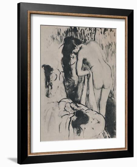 'Nude Woman Dressing', c. 1890, (1946)-Edgar Degas-Framed Giclee Print