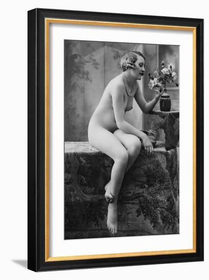 Nude Woman French Art Nouveau Photograph No.5 - France-Lantern Press-Framed Art Print