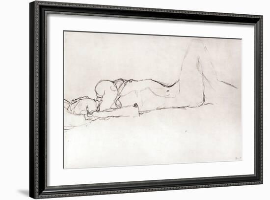 Nude Woman in Bed, c.1914-Gustav Klimt-Framed Giclee Print