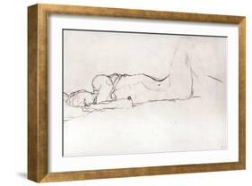 Nude Woman in Bed, c.1914-Gustav Klimt-Framed Giclee Print