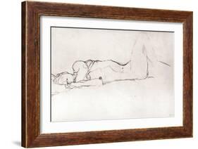 Nude Woman in Bed, c.1914-Gustav Klimt-Framed Giclee Print