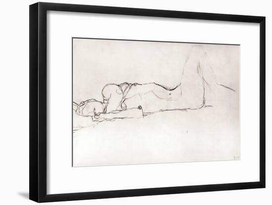 Nude Woman in Bed, c.1914-Gustav Klimt-Framed Giclee Print