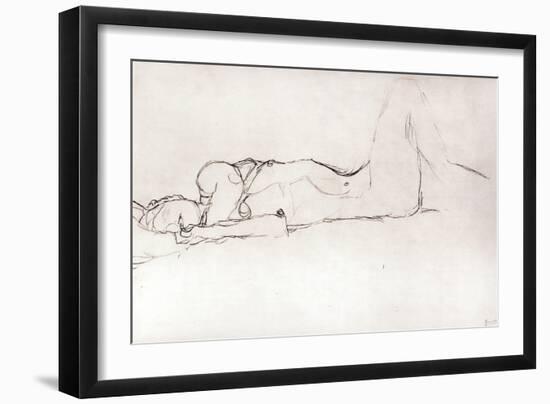 Nude Woman in Bed, c.1914-Gustav Klimt-Framed Giclee Print