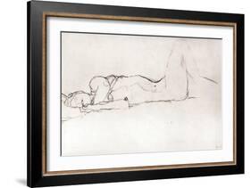 Nude Woman in Bed, c.1914-Gustav Klimt-Framed Giclee Print