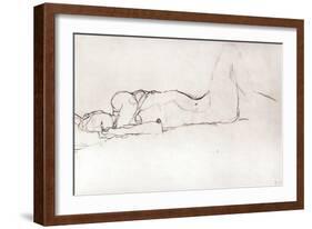 Nude Woman in Bed, c.1914-Gustav Klimt-Framed Giclee Print