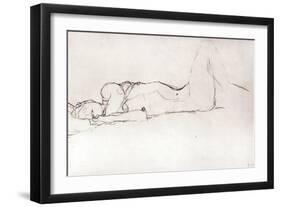 Nude Woman in Bed, c.1914-Gustav Klimt-Framed Giclee Print