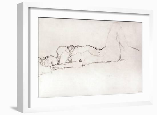 Nude Woman in Bed, c.1914-Gustav Klimt-Framed Giclee Print