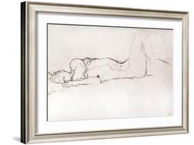 Nude Woman in Bed, c.1914-Gustav Klimt-Framed Giclee Print