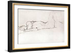 Nude Woman in Bed, c.1914-Gustav Klimt-Framed Giclee Print