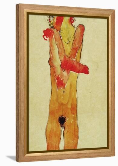 Nude Woman Iwith Folded Arms, 1910-Egon Schiele-Framed Premier Image Canvas