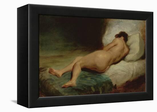 Nude Woman Lying on a Bed, C.1824-26 (Oil on Canvas)-Ferdinand Victor Eugene Delacroix-Framed Premier Image Canvas