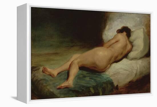 Nude Woman Lying on a Bed, C.1824-26 (Oil on Canvas)-Ferdinand Victor Eugene Delacroix-Framed Premier Image Canvas